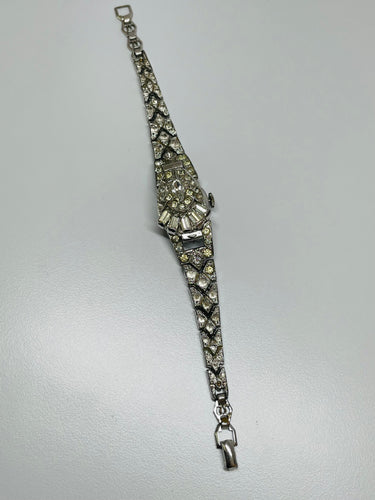Rhinestone Silver Watch Devil's Details